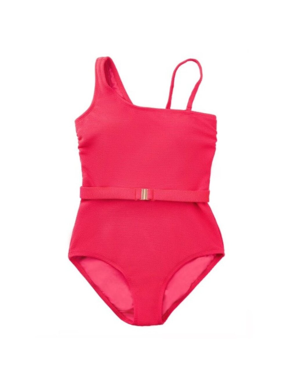 Loft Women's Asymmetrical Textured One-Piece Swimsuit-Red-Size Large-NWT